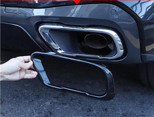 Steel Black Exhaust Muffler Decorative Cover Trim 2pcs For BMW X5 G05
