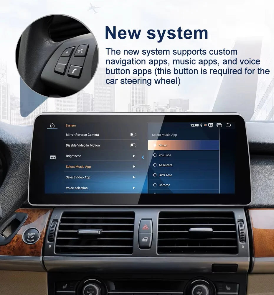 OEM Look Digital Cockpit Compatible with BMW X5 (2006-2013) - 12.3-inch touchscreen + Wireless CarPlay