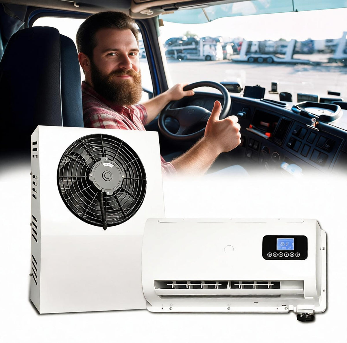 12V Air Conditioner 10000BTU, Mini Split 12 Volt Air Conditioner for Semi Trucks, Pickup, Car, RV, Vans, Buses