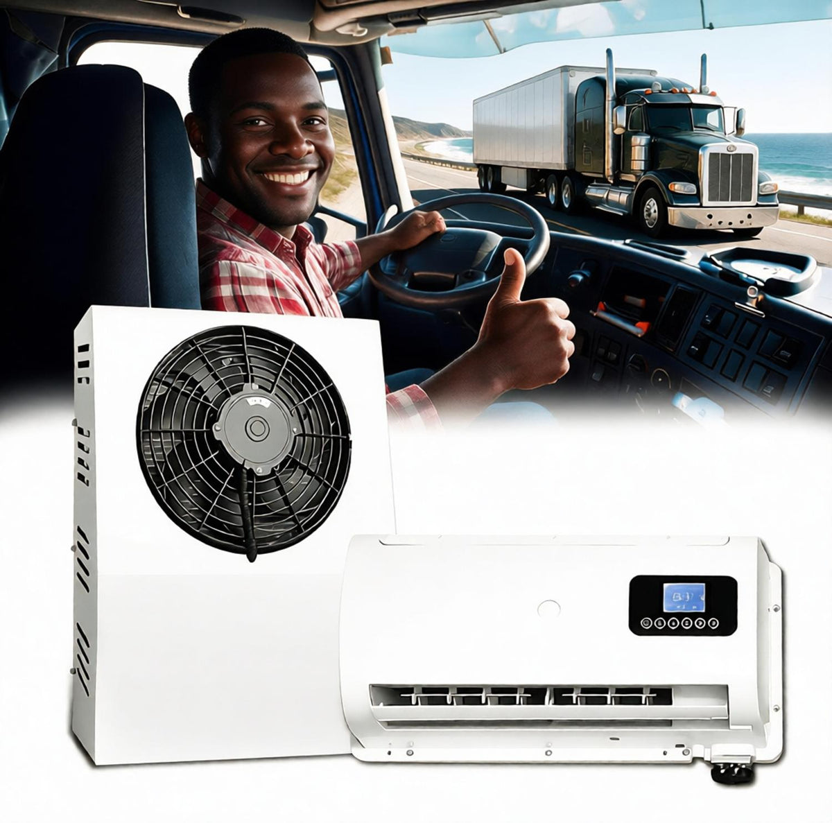 12V Air Conditioner 10000BTU, Mini Split 12 Volt Air Conditioner for Semi Trucks, Pickup, Car, RV, Vans, Buses