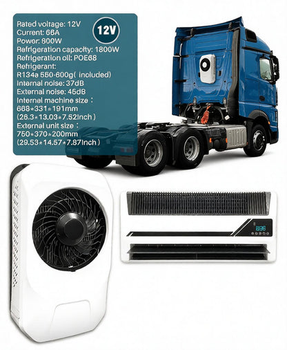 12V Truck Air Conditioner 10000BTU, Air Conditioner for RVs, Trucks & Off-Grid Vehicles