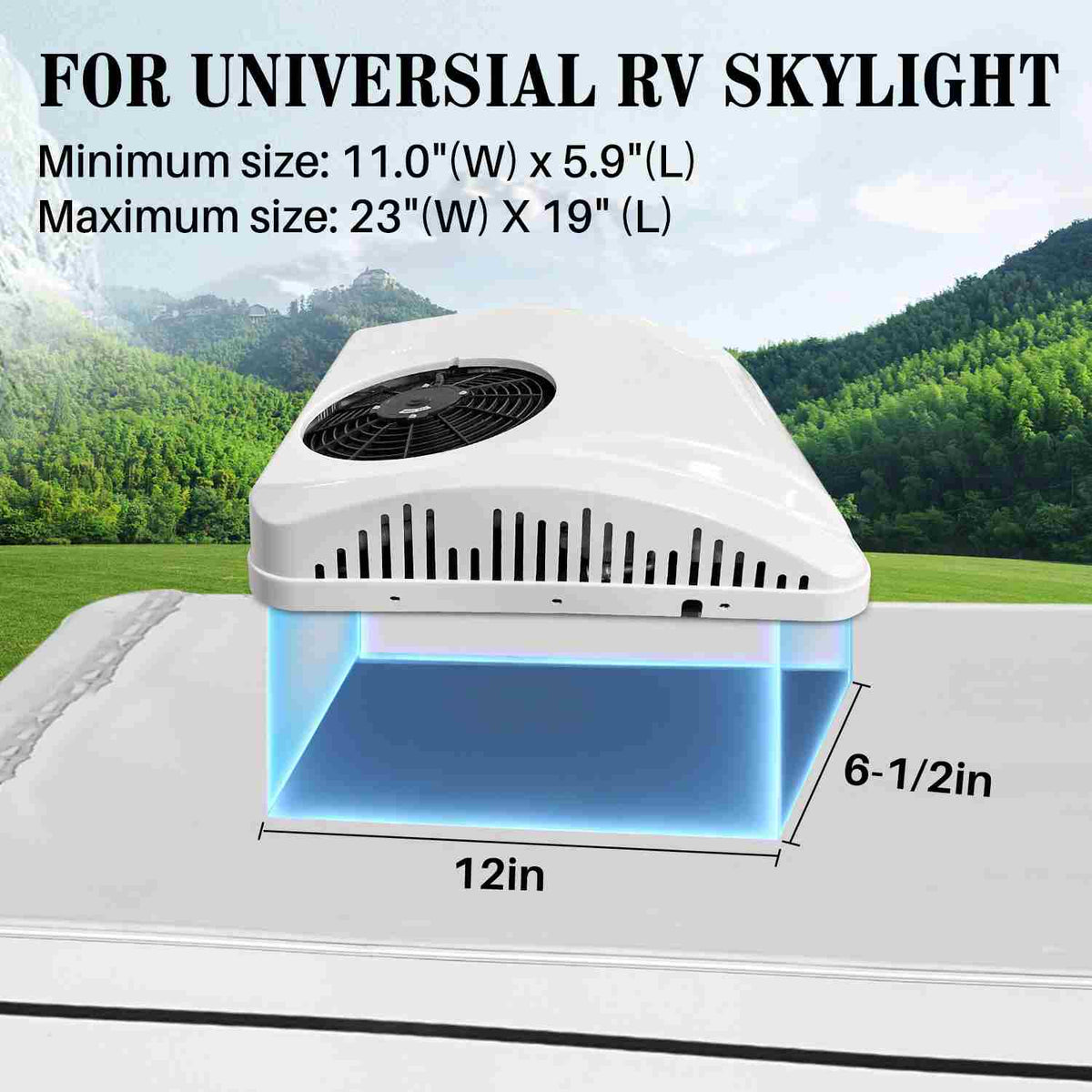 10000BTU 12V DC Rooftop Parking Air Conditioner with Heating for RVs, Trucks, Vans, Campers