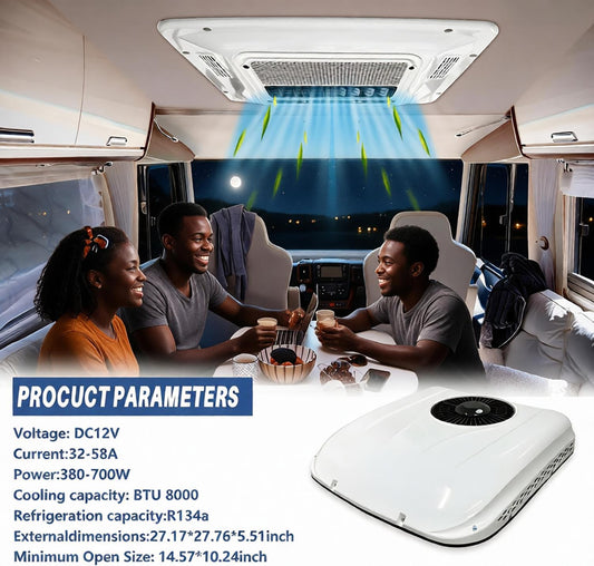 12v RV Rooftop DC air conditioner 8000BTU,for Motorhome Camper Van Truck