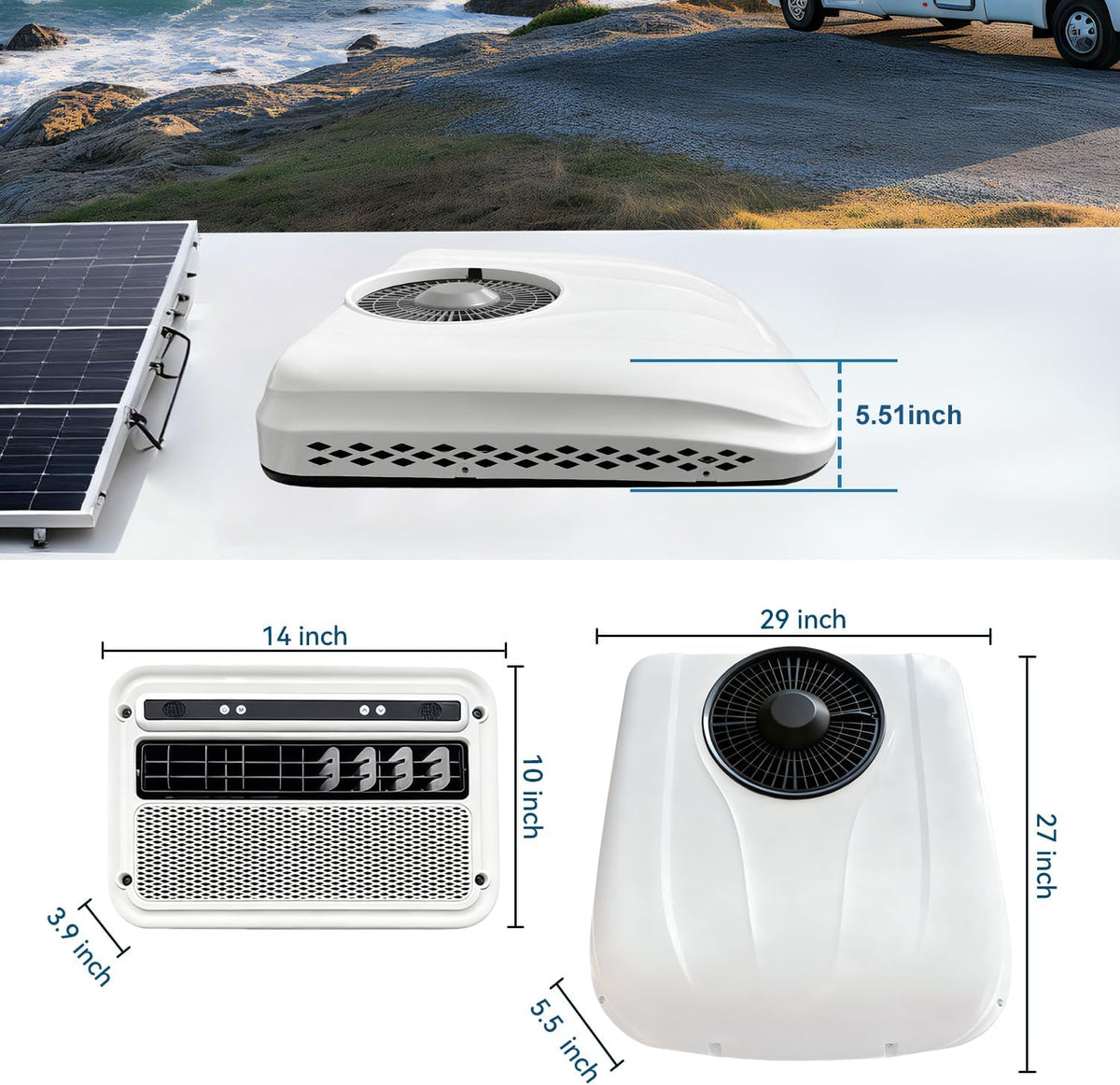 12v RV Rooftop DC air conditioner 8000BTU,for Motorhome Camper Van Truck