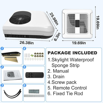 12V 10000 BTU Fast Cooling Truck/RV Rooftop Air Conditioner