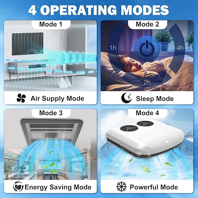 12V Air Conditioner, 12000 BTU Rooftop AC for Semi Truck Bus RV Van Camper