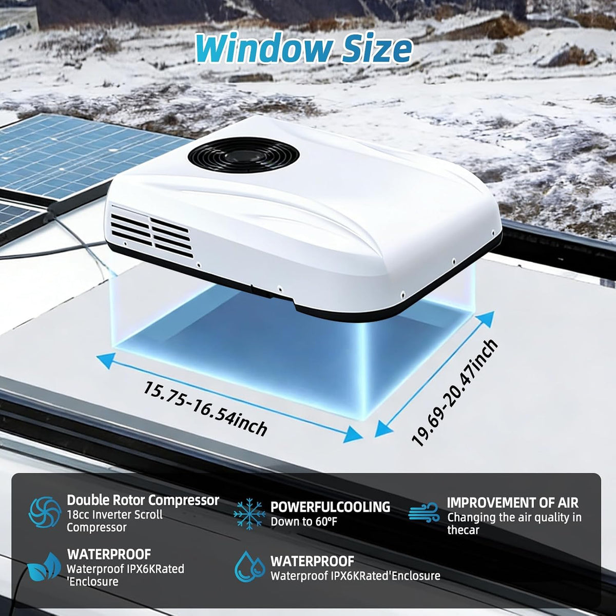 12V Air Conditioner, 10000 BTU Rooftop Heating and Cooling Parking Air Conditioner