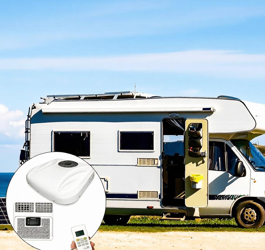 12V Air Conditioner, 10000 BTU Rooftop Heating and Cooling Parking Air Conditioner