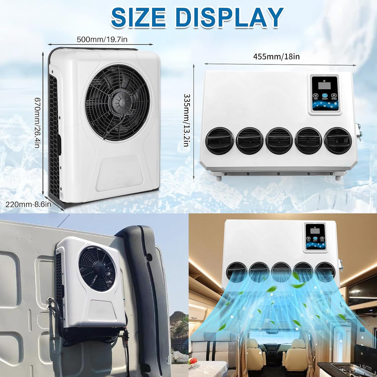12V 12000 BTU Truck Cab RV Air Conditioner