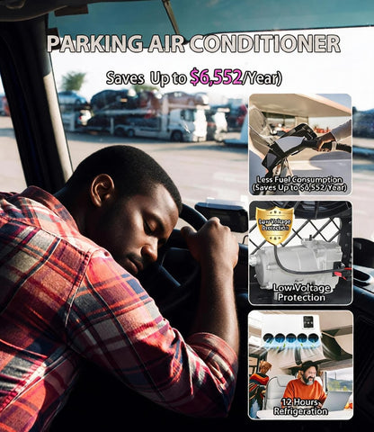 12V Air Conditioner 10000BTU, Mini Split 12 Volt Air Conditioner for Semi Trucks, Pickup, Car, RV, Vans, Buses