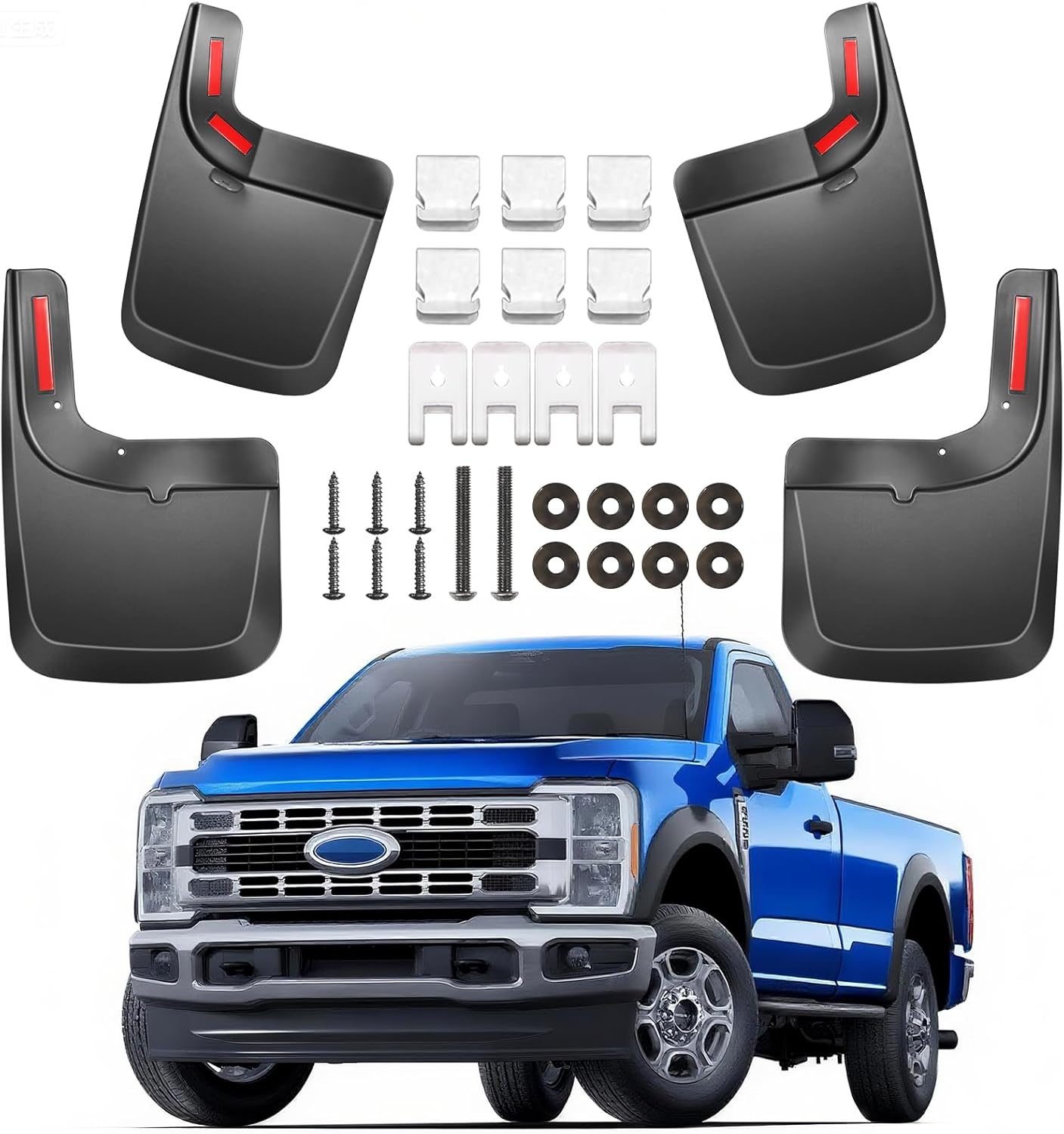 Mud Flaps Splash Guards for Ford F-250 F-350/2017-2026, Mudflaps Mud Guard for Trucks 4PCS Set Black OEM Fender Flares