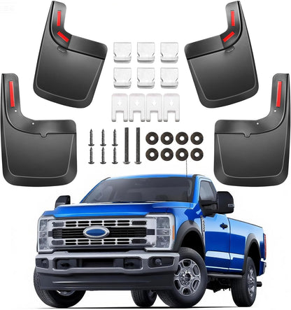 Mud Flaps Splash Guards for Ford F-250 F-350/2017-2026, Mudflaps Mud Guard for Trucks 4PCS Set Black OEM Fender Flares