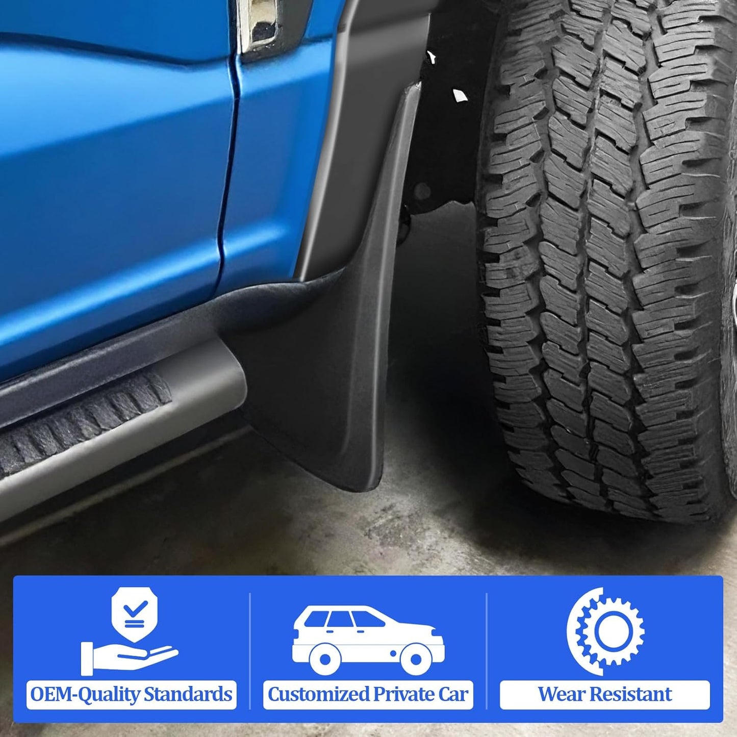 Mud Flaps Splash Guards for Ford F-250 F-350/2017-2026, Mudflaps Mud Guard for Trucks 4PCS Set Black OEM Fender Flares