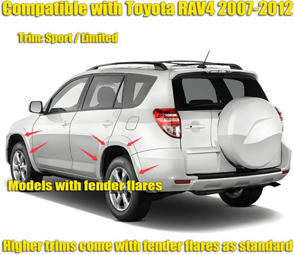 Toyota RAV4 Mud Flaps, Car Mudguard Fender Splash Guards for Toyota RAV4 2007-2012 with Fender Flares