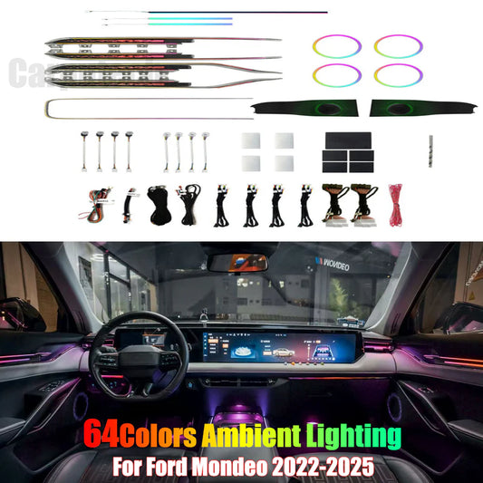 ‌2022-2025 Ford Fusion Interior Ambient Lighting 64 Colors Trim Decoration Accessories