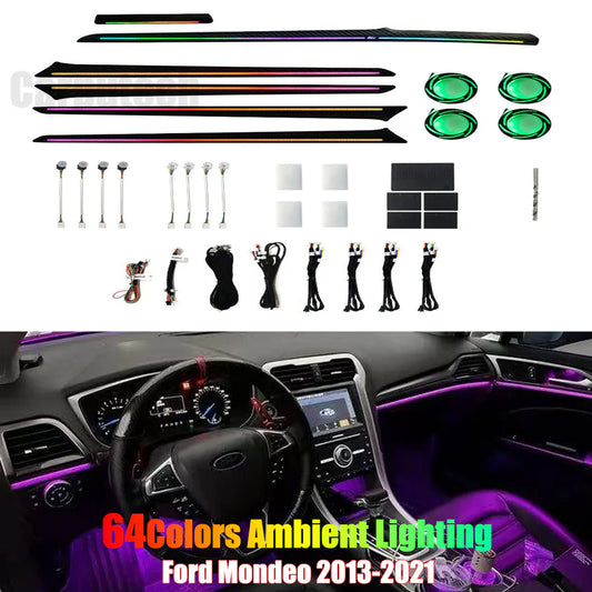 2013-2021‌ Ford Fusion Ambient Lighting 64 Colors Trim Decoration Accessories