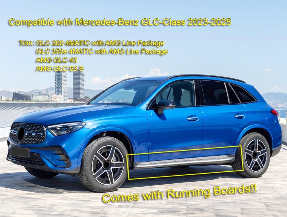 Car Mudguard Fender Mud Flaps Splash Guard for 2023-2025 Mercedes-Benz GLC with AMG-Line, (Models with Running Boards)