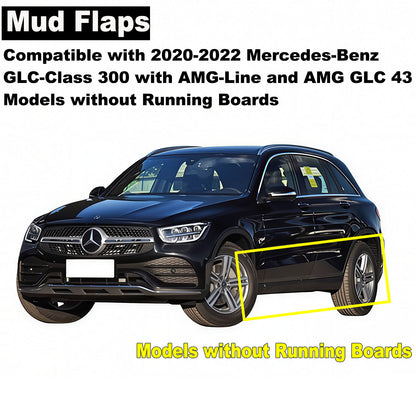 Mud Flaps Mud Guards Custom Fit for Mercedes-Benz GLC (2020-2022) -Without pedal