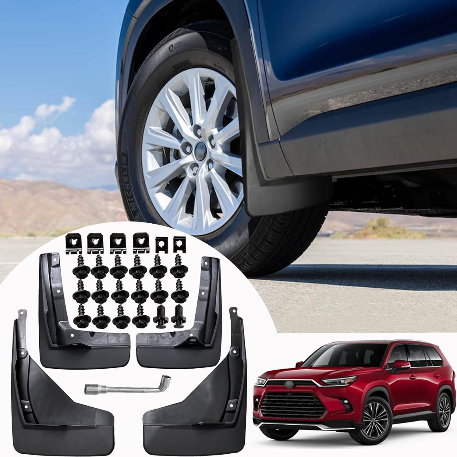 OEM Style Mud Flaps Compatible with Toyota Grand Highlander (2024-2025) - OEM Style