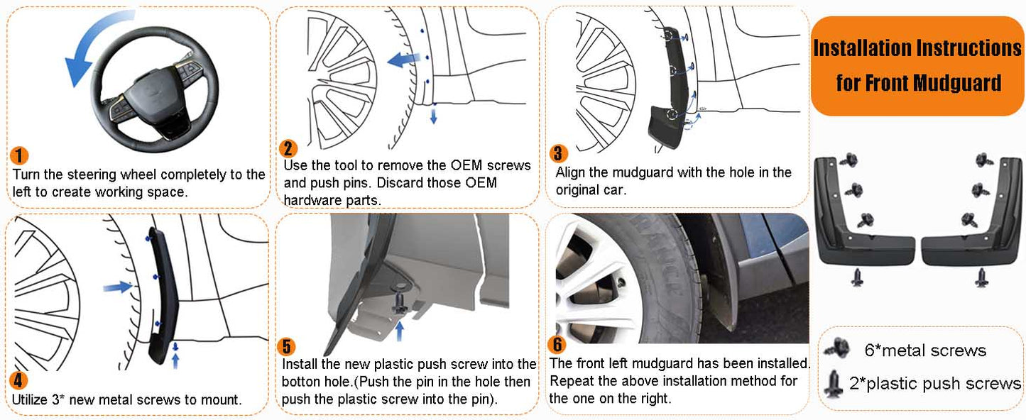 Toyota Grand Highlander Mud Flaps, Car Mudguard Fender Splash Guards for Grand Highlander 2024 2025