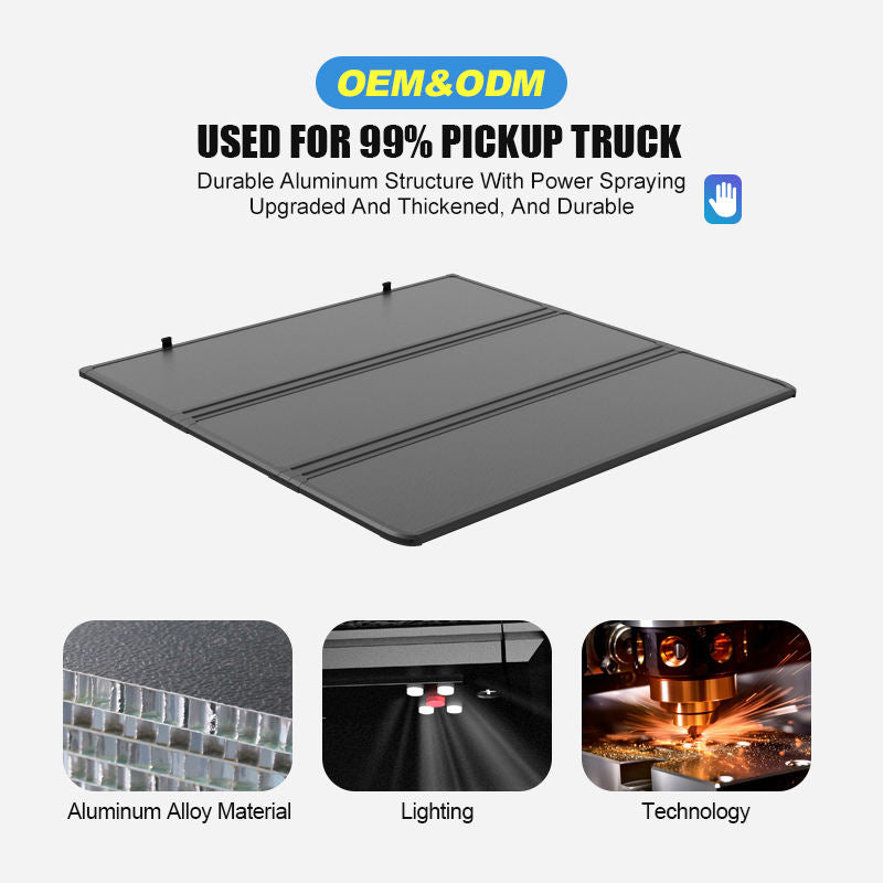 Hard Tri-Fold Flip-Up Bed Cover for Ram 1500 with Toolbox
