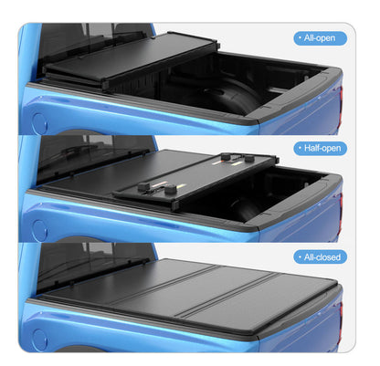 Hard Tri-Fold Flip-Up Bed Cover for Ram 1500 with Toolbox