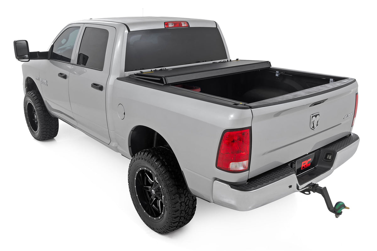 Hard Tri-Fold Flip-Up Bed Cover for Ram 1500 with Toolbox