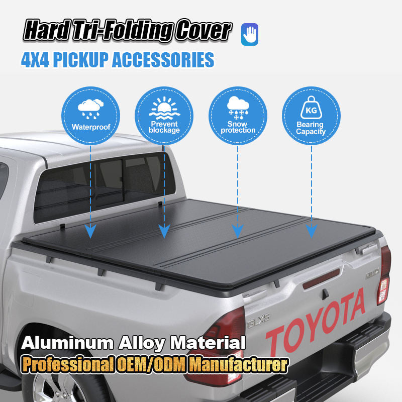Hard Tri-fold Folding Truck Bed Cover For Toyota Tacoma | 5FT Bed