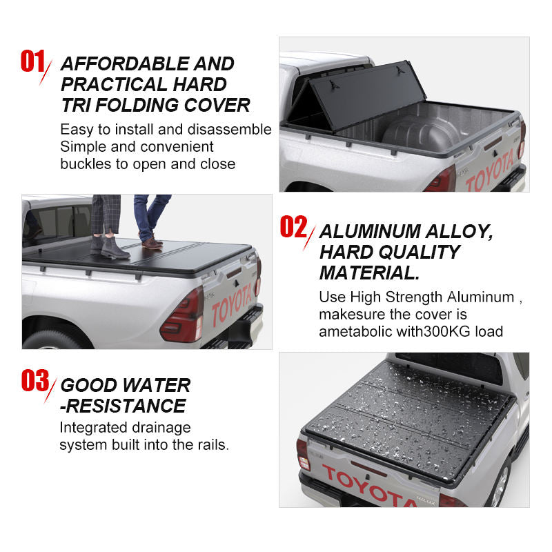 Hard Tri-fold Folding Truck Bed Cover For Toyota Tacoma | 5FT Bed