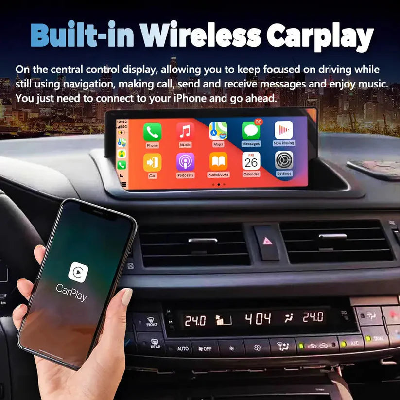 2011-2019 Lexus CT 10.25" Digital Cockpit with Wireless CarPlay, OEM Style
