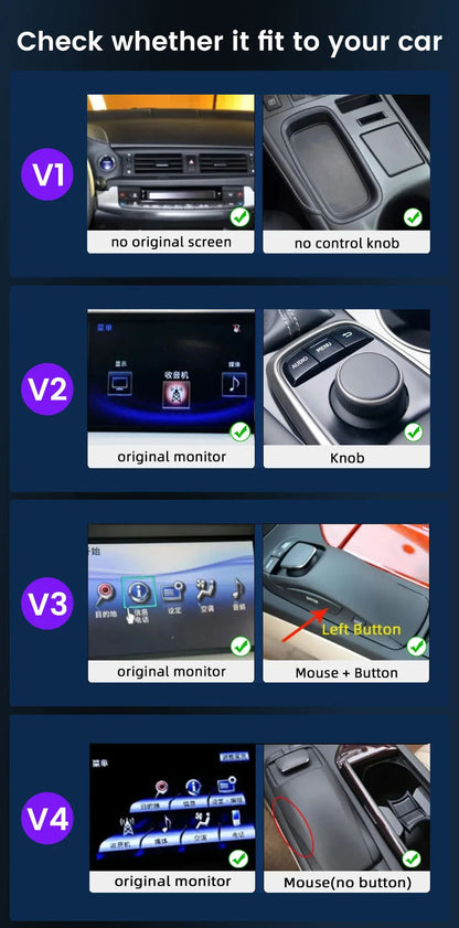 2011-2019 Lexus CT 10.25" Digital Cockpit with Wireless CarPlay, OEM Style
