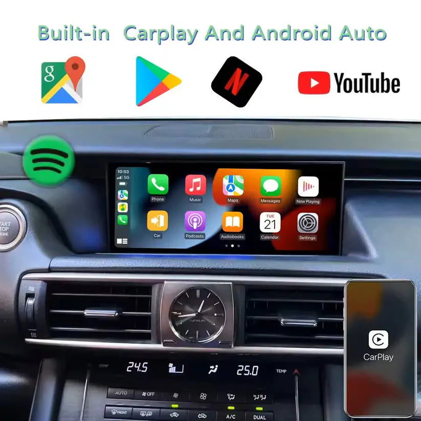 OEM Look Digital Cockpit Compatible with Lexus IS (2013-2018) - 10.25-inch touchscreen + Wireless CarPlay