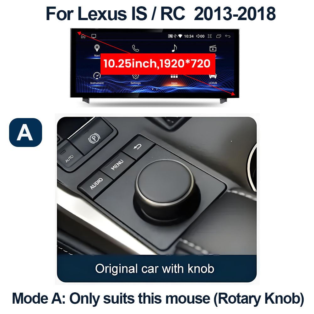 OEM Look Digital Cockpit Compatible with Lexus IS (2013-2018) - 10.25-inch touchscreen + Wireless CarPlay
