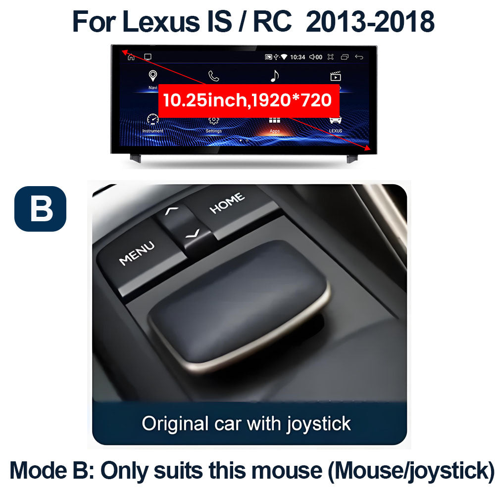 OEM Look Digital Cockpit Compatible with Lexus IS (2013-2018) - 10.25-inch touchscreen + Wireless CarPlay