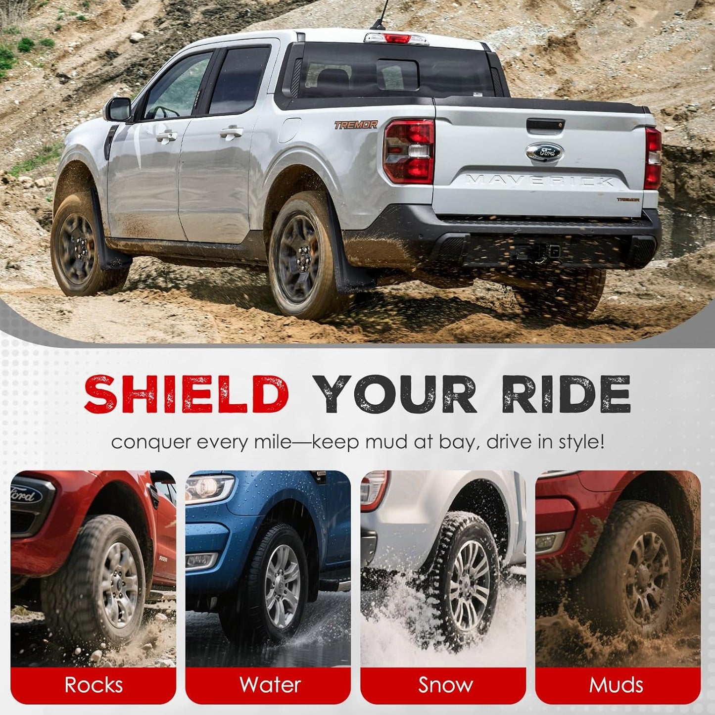 OEM Style Mud Flaps Compatible with Ford Maverick (2022-2025) - OEM Style
