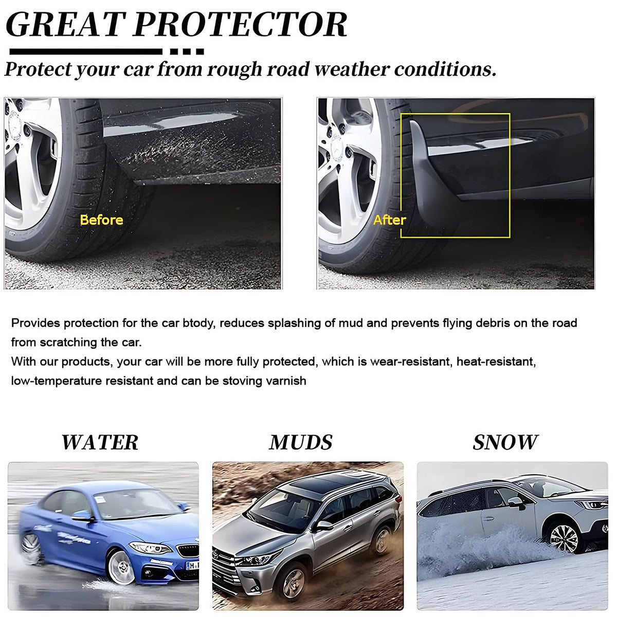 Mud Flaps Mud Guards Custom Fit Fit for 2019-2025 Chevrolet Silverado 1500