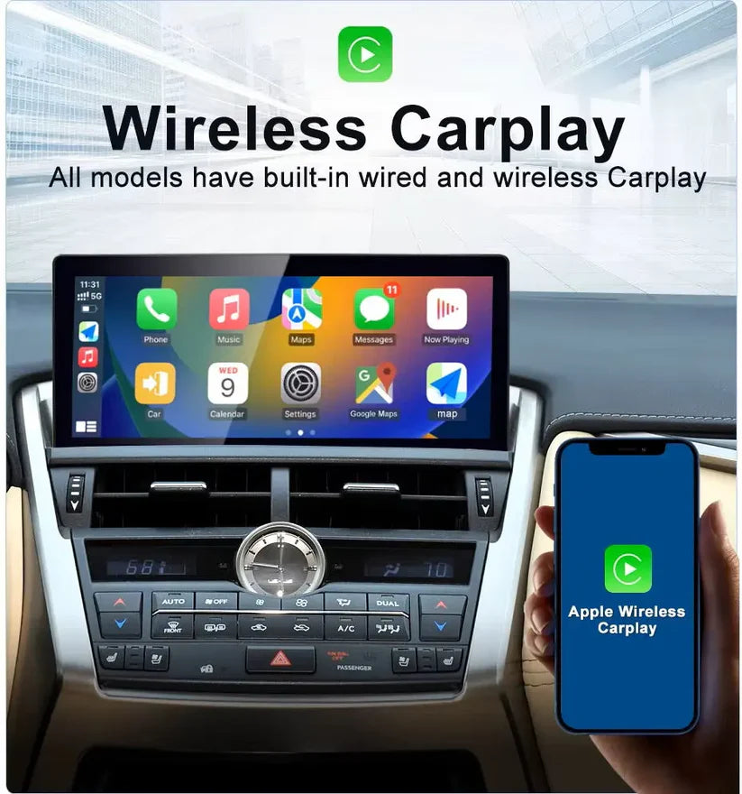 2015-2021 Lexus NX 10.25" Digital Cockpit with Wireless CarPlay, OEM Style