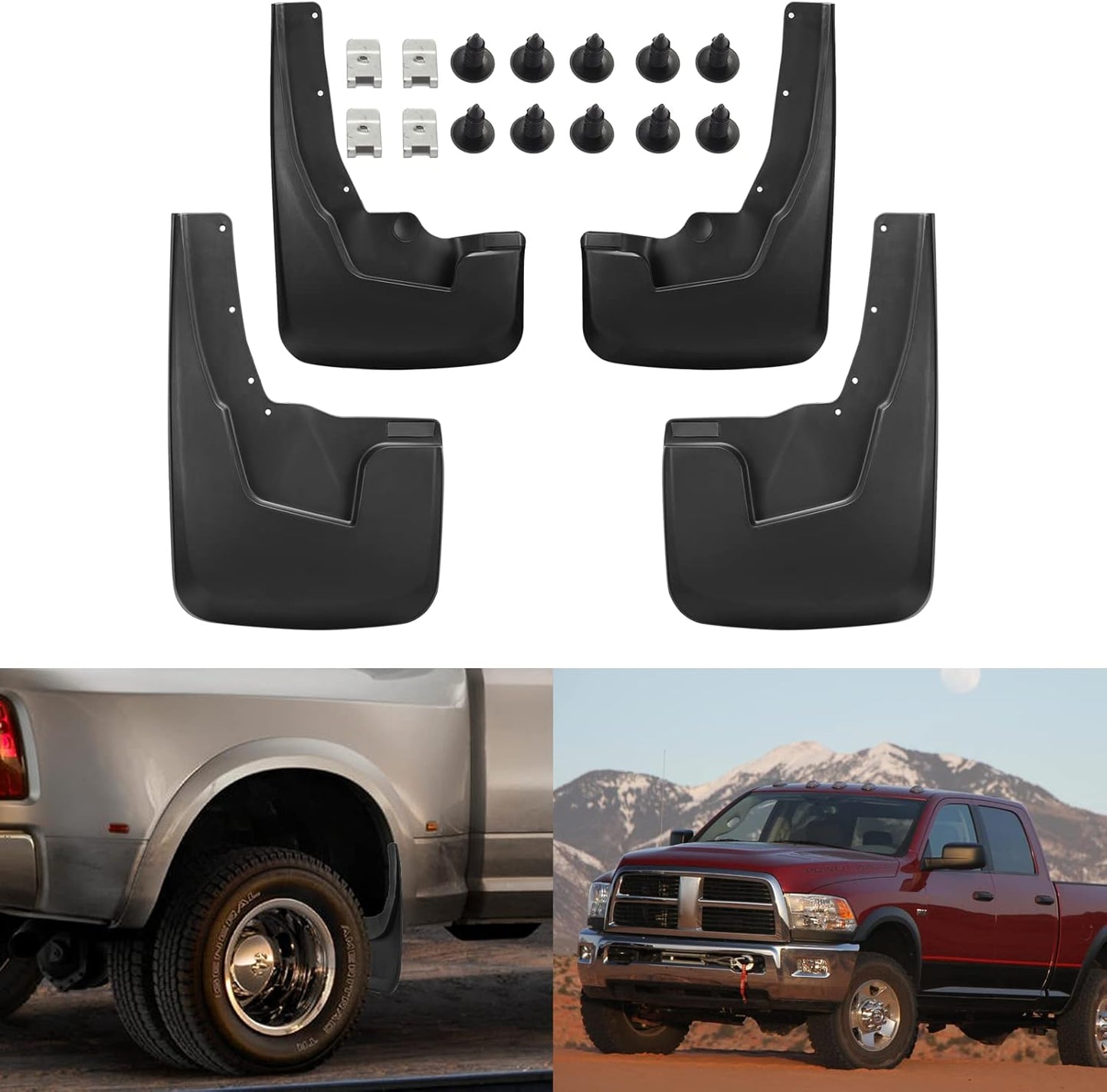 Dodge Ram 1500 Mud Flaps (2019-2026), OEM Style Car Mudguard Fender Splash Guards