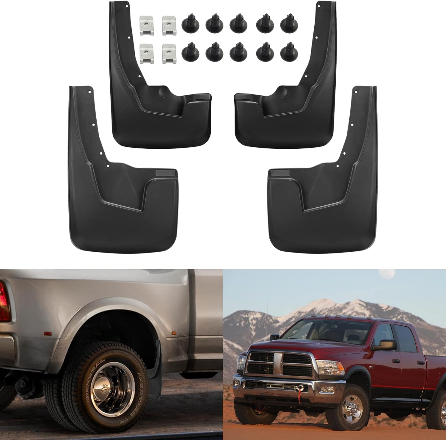 Dodge Ram 1500 Mud Flaps (2019-2026), OEM Style Car Mudguard Fender Splash Guards