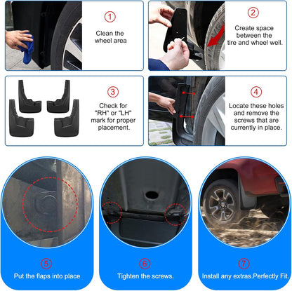 Dodge Ram 1500 Mud Flaps (2019-2026), OEM Style Car Mudguard Fender Splash Guards