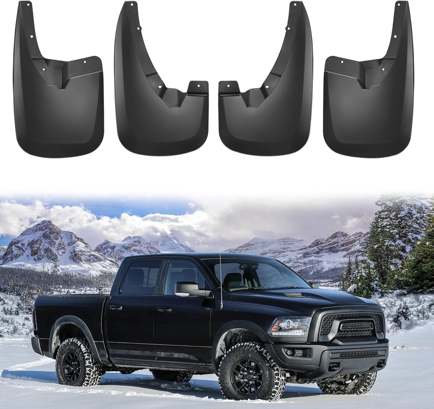 OEM Style Mud Flaps Compatible with Dodge Ram 1500 (2009-2022) - OEM Style