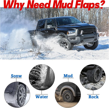 Mud Flaps for Dodge Ram 1500 (2009-2022)Without OEM Fender Flares, OEM Style Car Mudguard Fender Splash Guards