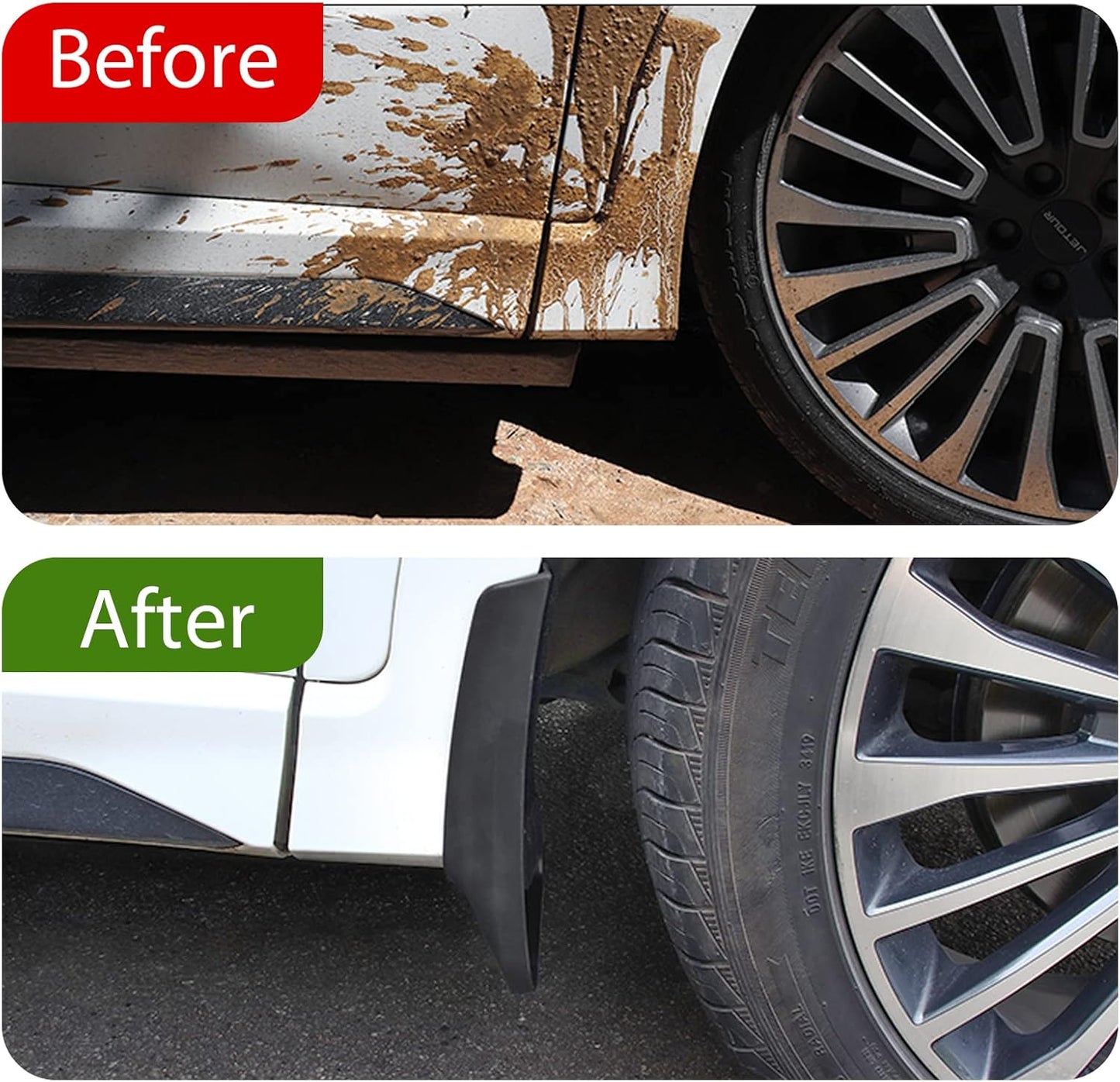 Mud Flaps for Dodge Ram 1500 (2009-2022)Without OEM Fender Flares, OEM Style Car Mudguard Fender Splash Guards
