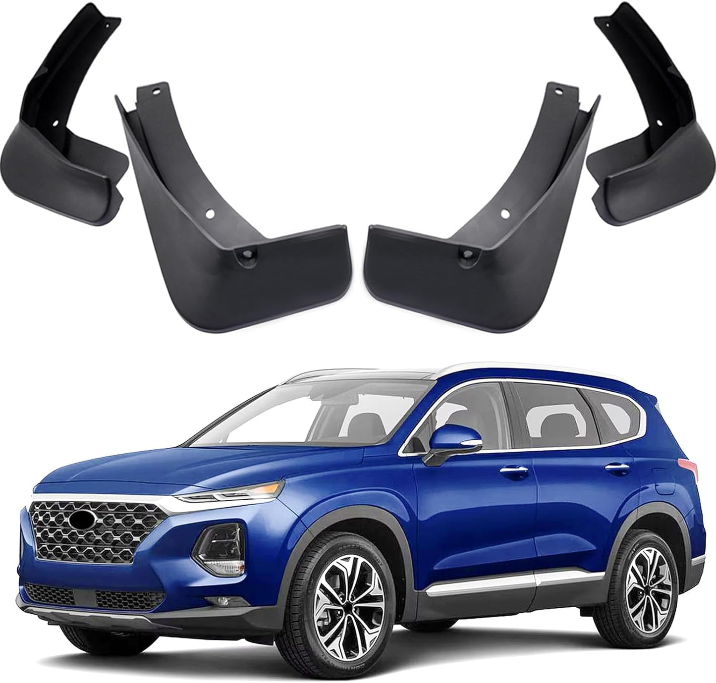 Car Mudguard Fender Mud Flaps Splash Guards for 2019-2023 Hyundai Santa Fe (No Hyundai Santa Fe XL Models)