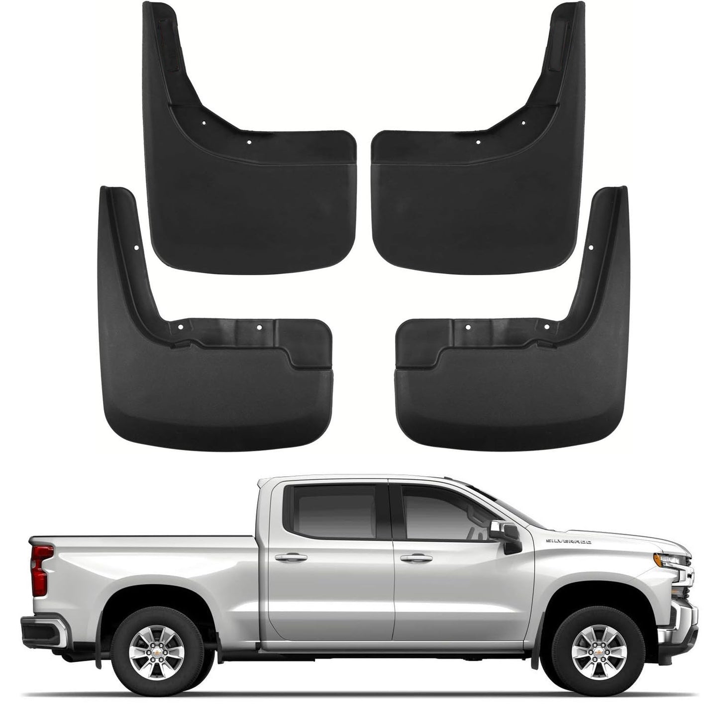 OEM Style Mud Flaps Compatible with Chevrolet Silverado 1500(2019-2025) - OEM Style