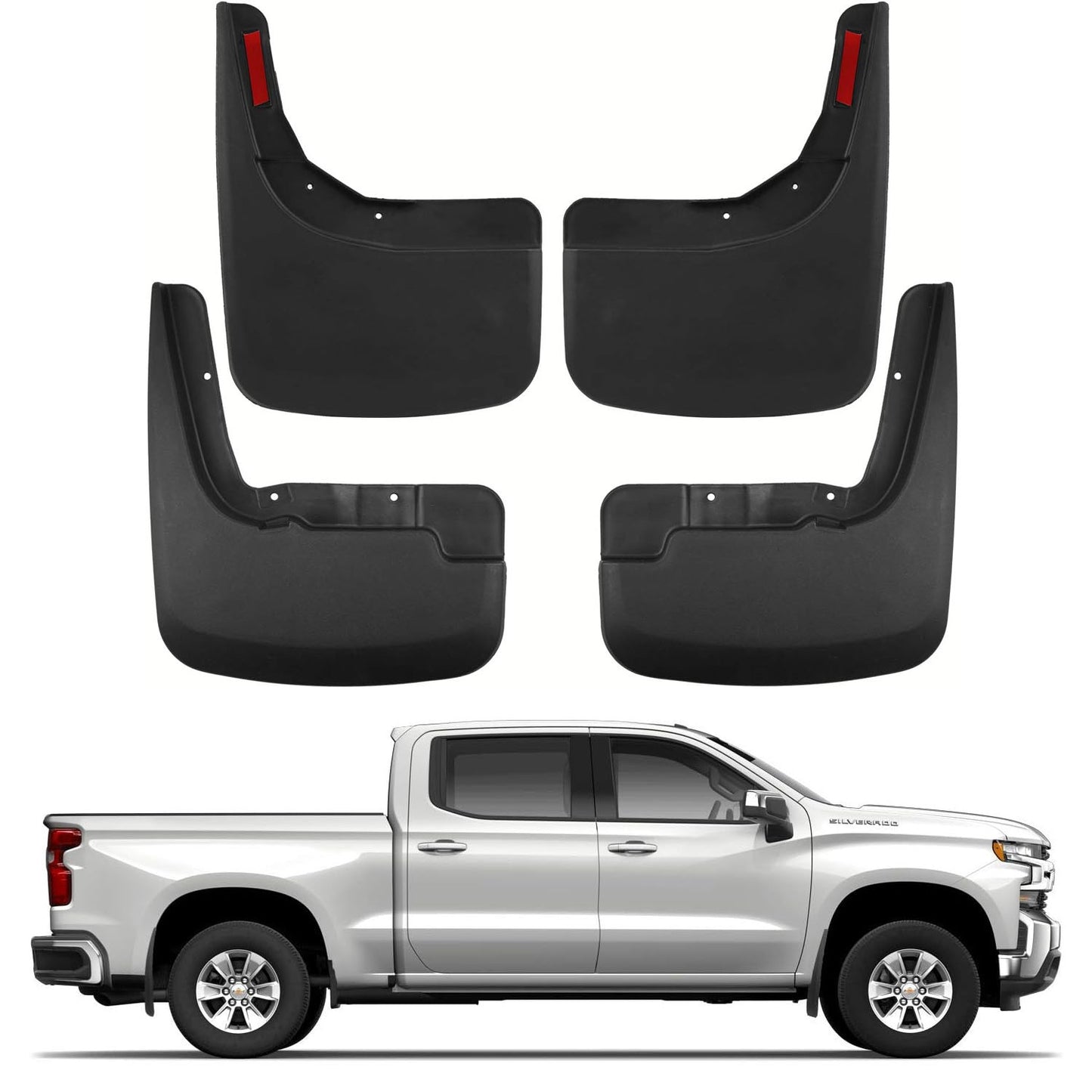 OEM Style Mud Flaps Compatible with Chevrolet Silverado 1500(2019-2025) - OEM Style
