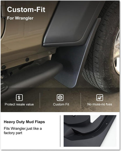 OEM Style Mud Flaps Compatible with Jeep Wrangler (2018-2026) - OEM Style