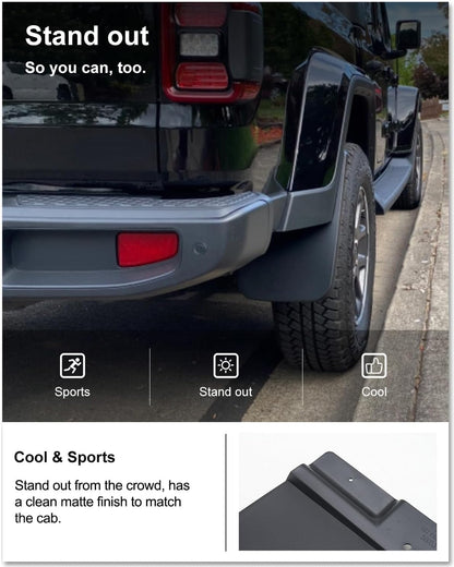OEM Style Mud Flaps Compatible with Jeep Wrangler (2018-2026) - OEM Style