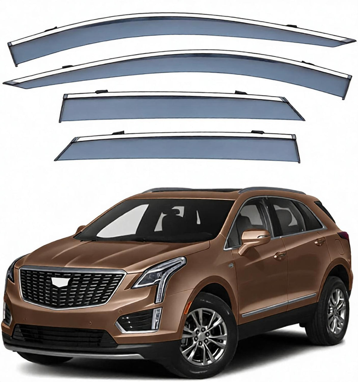 Rain Guards for Cadillac XT5 2017-2024 Car Accessories Deflector Vent Window Visors