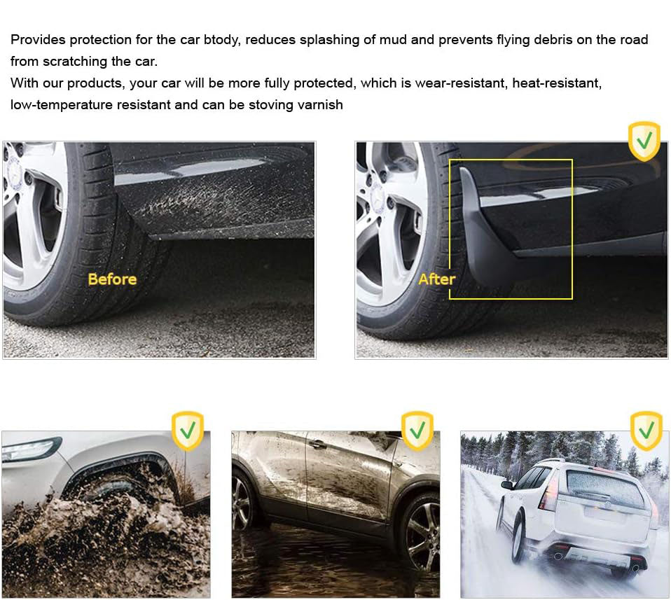 Audi Q7 Mud Flaps (2016-2019), OEM Style Car Mudguard Fender Splash Guards